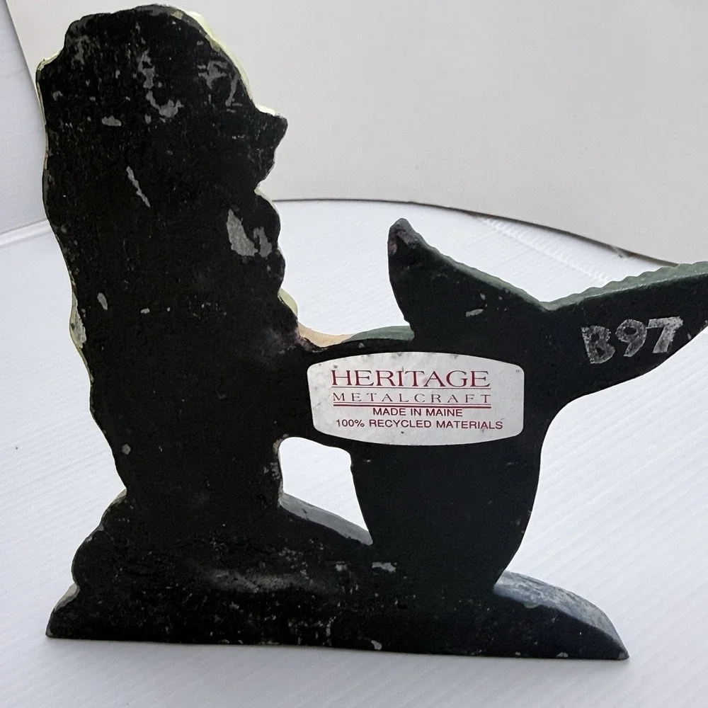 Vintage Heritage Metalcraft Cast Iron Mermaid Doorstop,  Book End Beach Decor